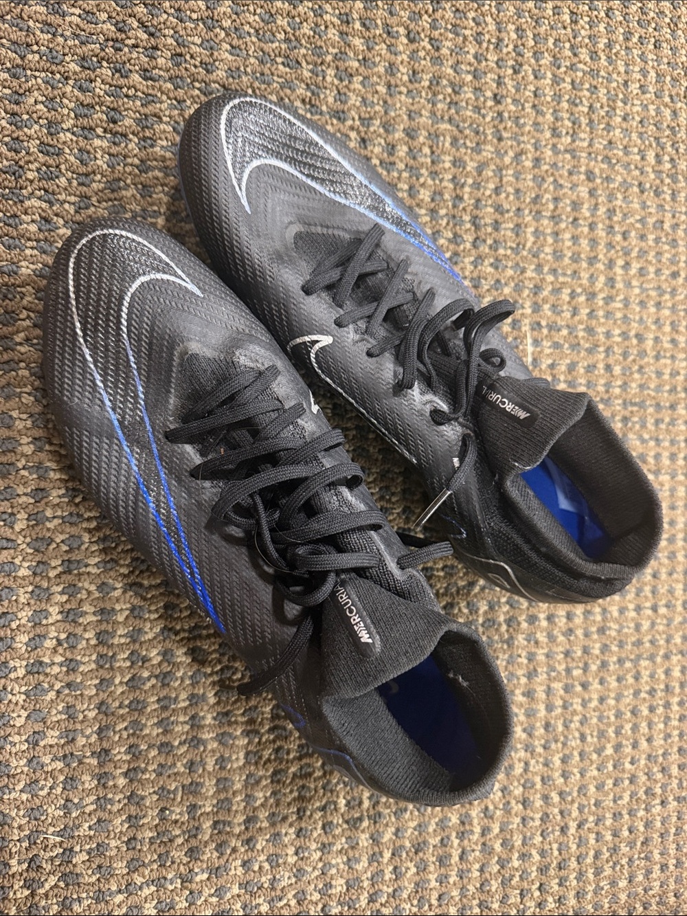 Nike Black and Blue Women's Mercurial Soccer Cleats